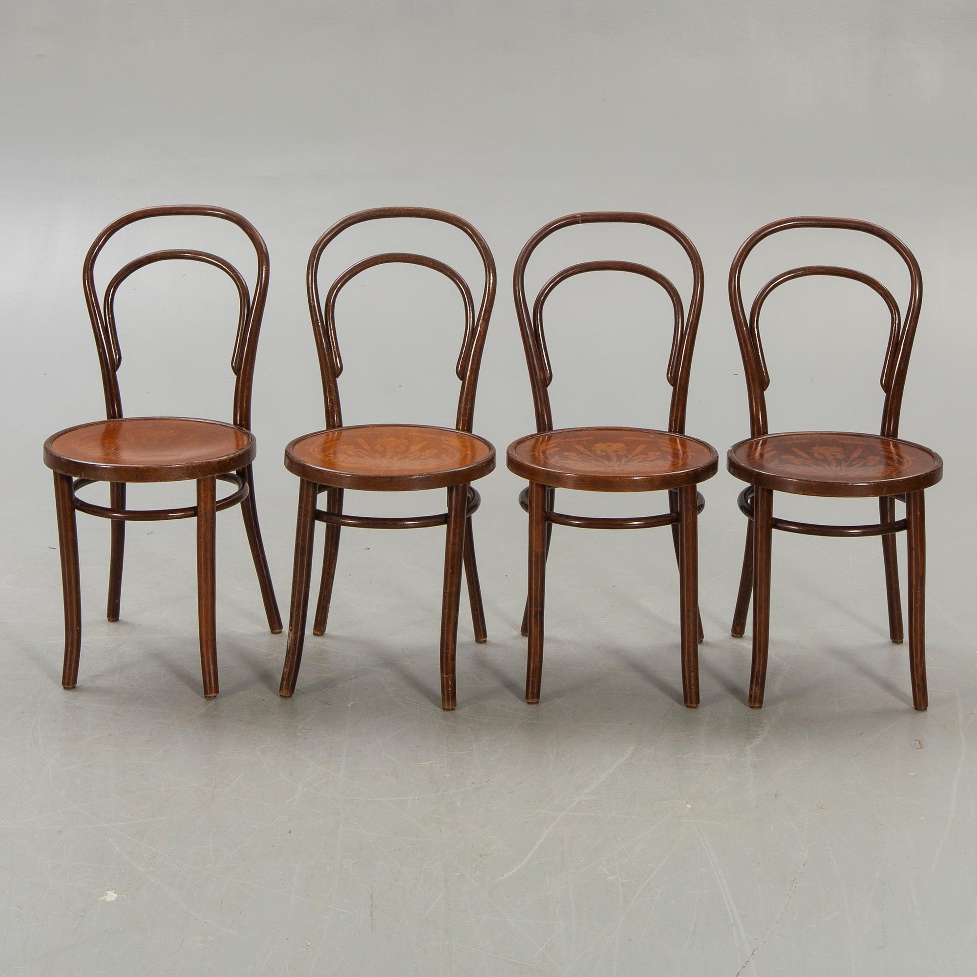 Chairs, 8 pcs, bentwood, first half of the 20th century.