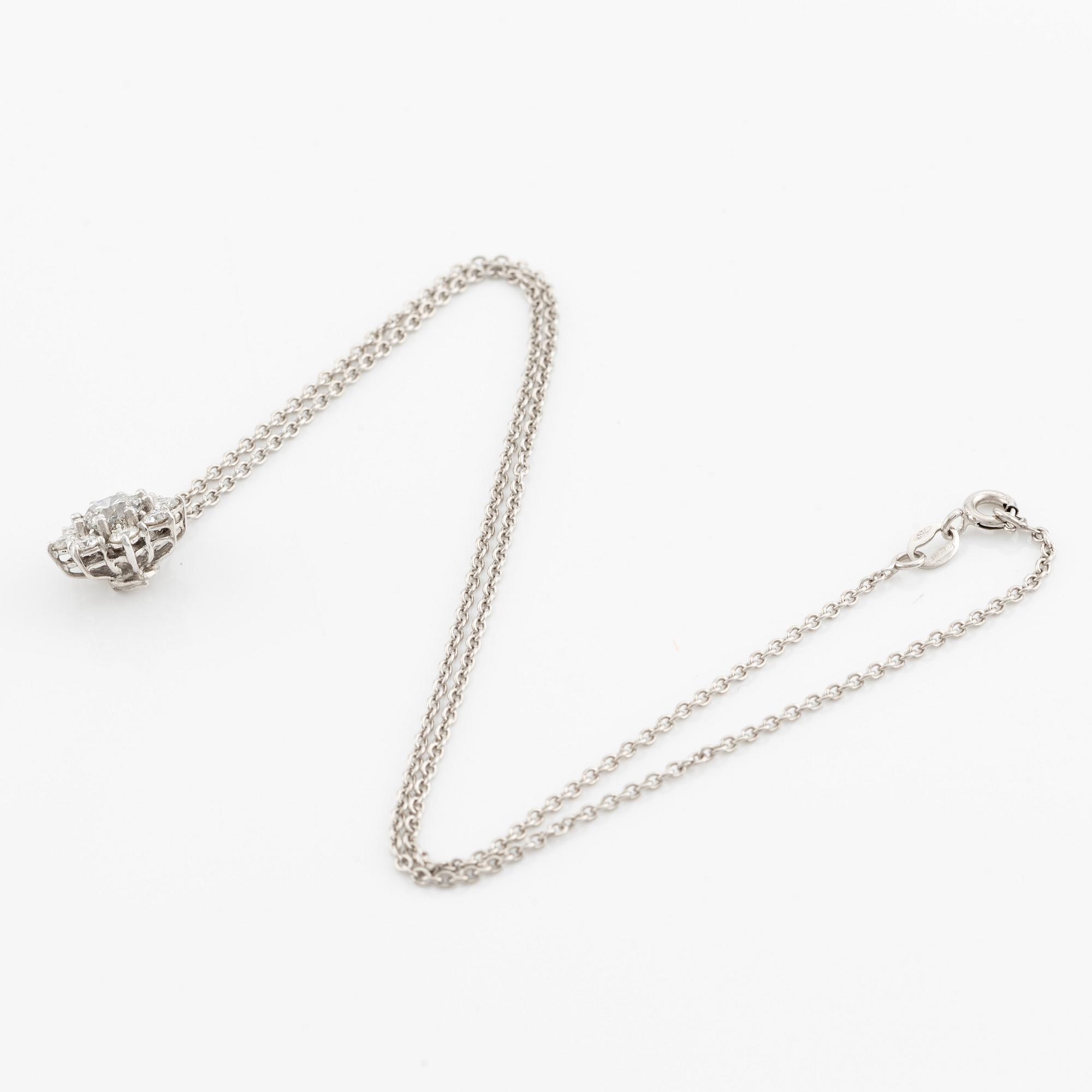 Brilliant cut diamond necklace.