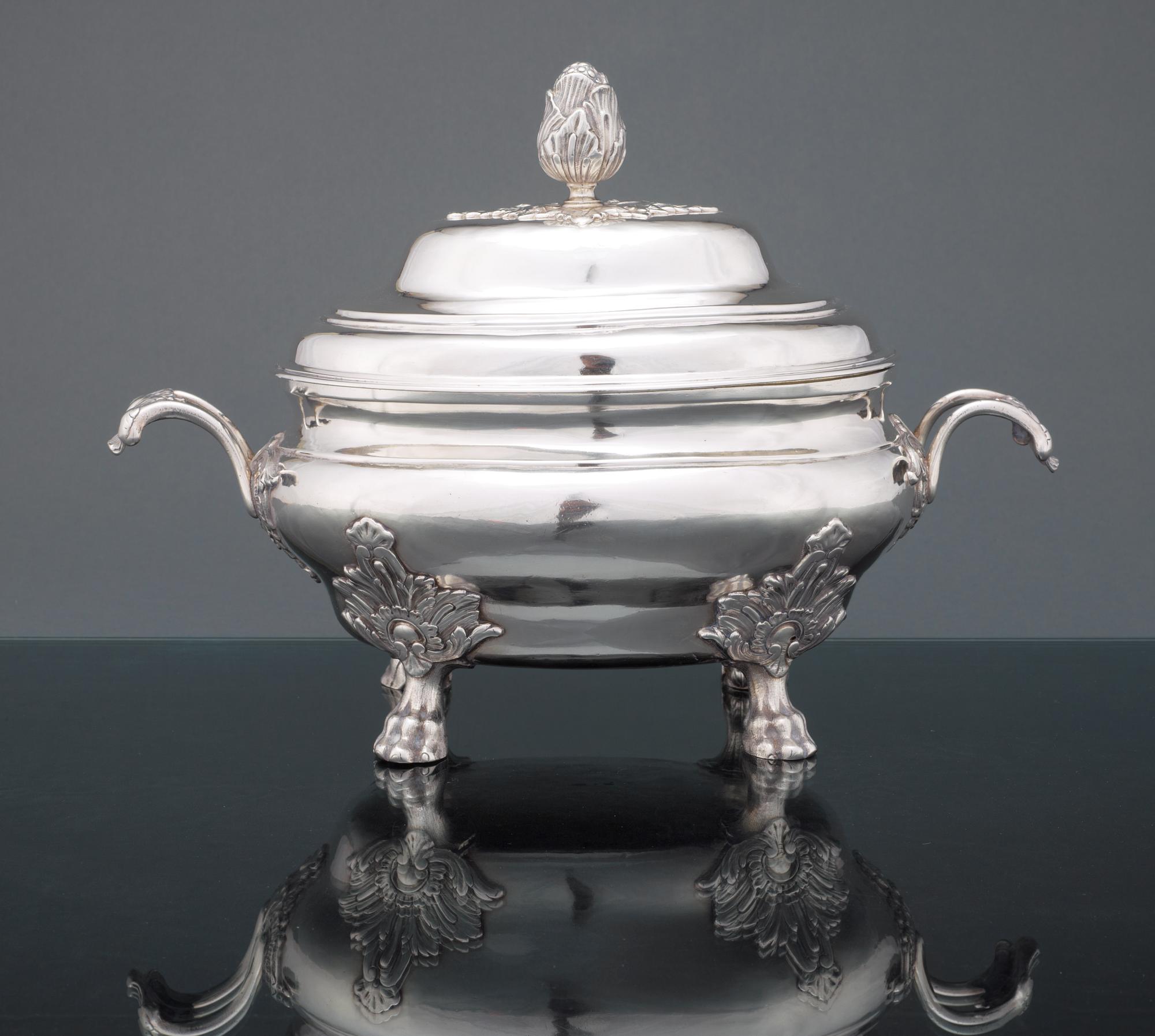 A Swedish 18th century silver thureen, makers mark of Nils Dahl, Linköping 1754-1759.