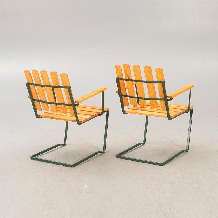 A five pcs garden suite by Arthur Lindquist  model A2, Grythyttan Stålmöber, late 20th century.