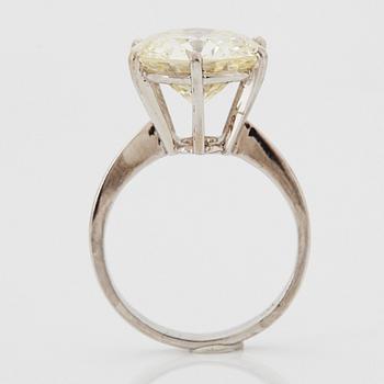 A 14K gold ring set with an old-cut diamond 6.70 cts quality K vvs 2 according to an IGL certificate.