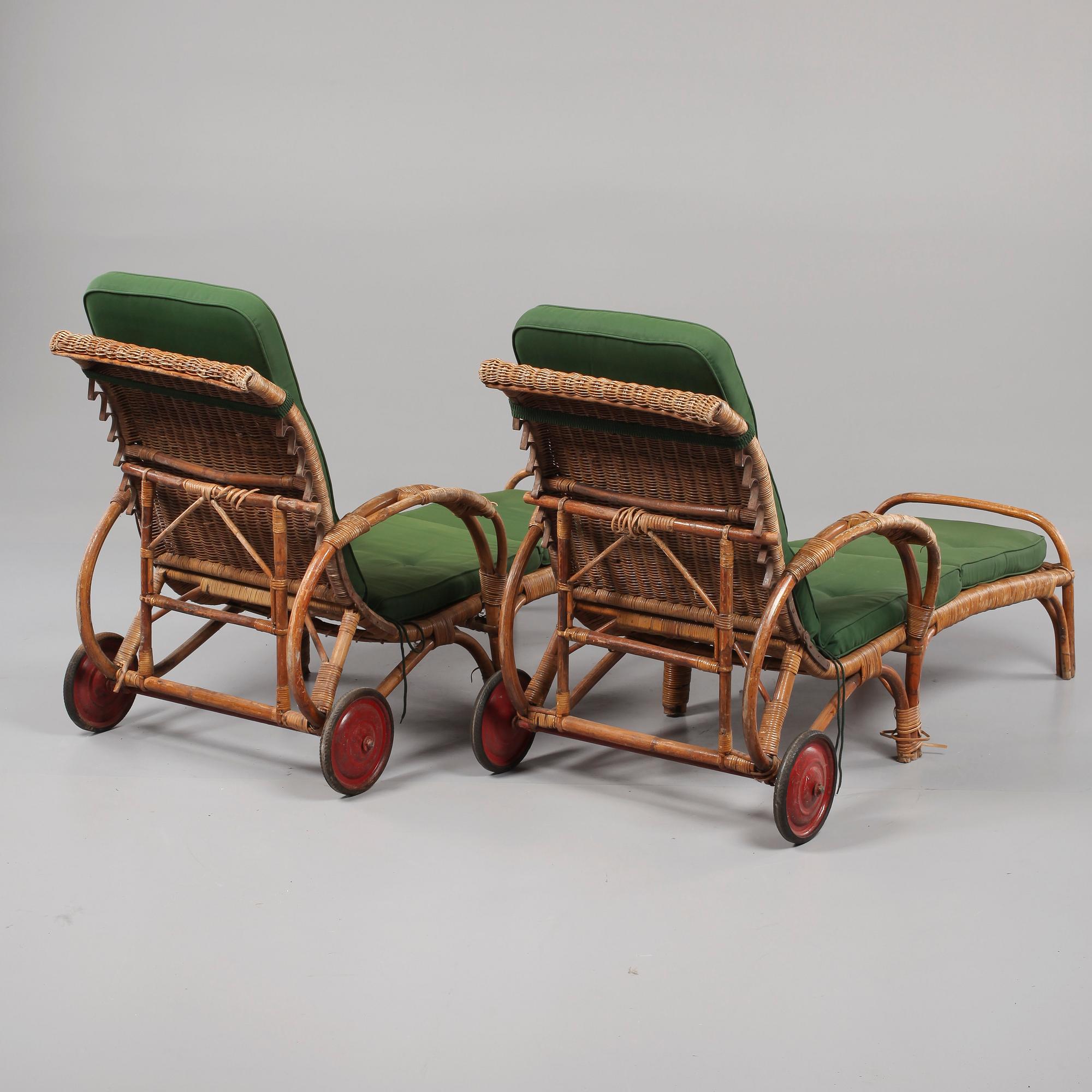 DÄCKSSTOLAR, ett par, 1930/1940-tal.