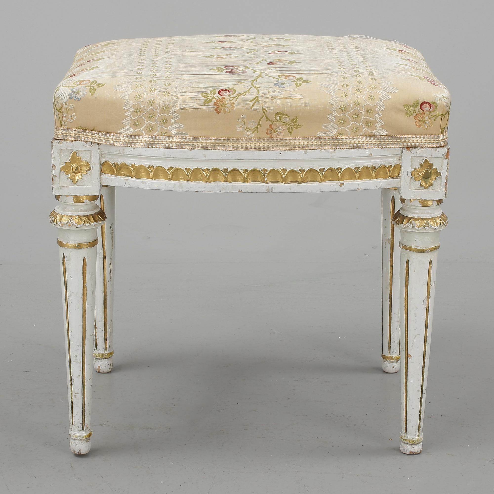 TABURETT, gustaviansk, Carl Johan Wadström (1758-1816), stolmakare i Stockholm.