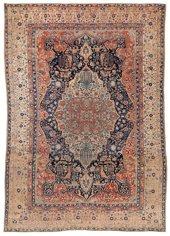 A Kashan 'Mohtasham' carpet, Central Persia, c. 320 x 226 cm.