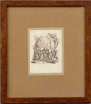 JACQUES CALLOT (FRANKRIKE), kopparstick, plåtsign., 5 st. 1600/1700 -tal.