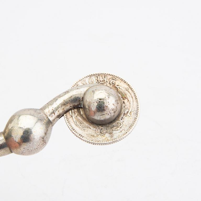 J Ernst sporrar ett par silver 18/1900-tal.