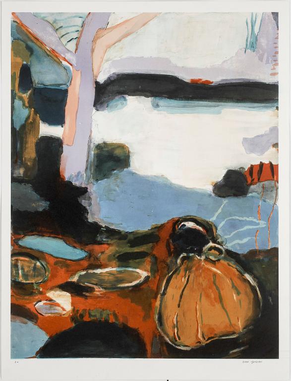 EVERT JONSSON, färglitografi, signerad, provtryck.