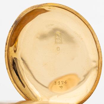 Pocket watch, 18K gold, 47 mm.