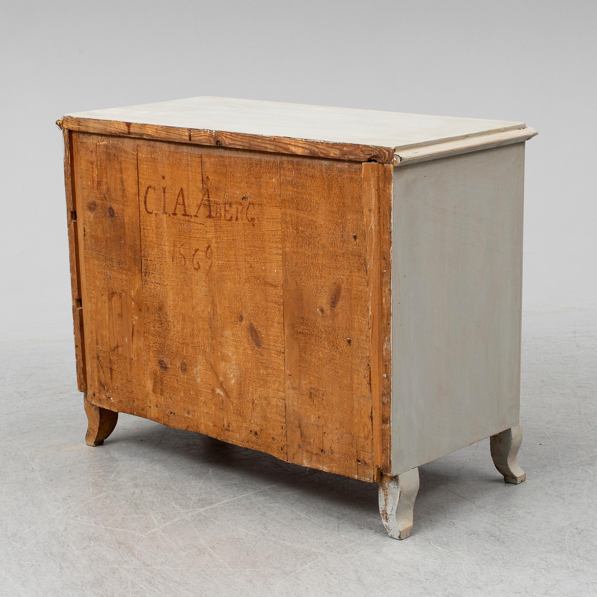 A chest of drawers from the second half of the 1800's.