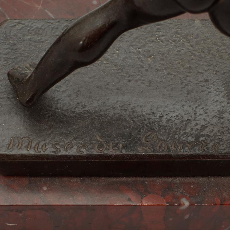 BORDSUPPSATS, marmor och brons, empiretyp, 1800-tal, bär otydl. signatur.