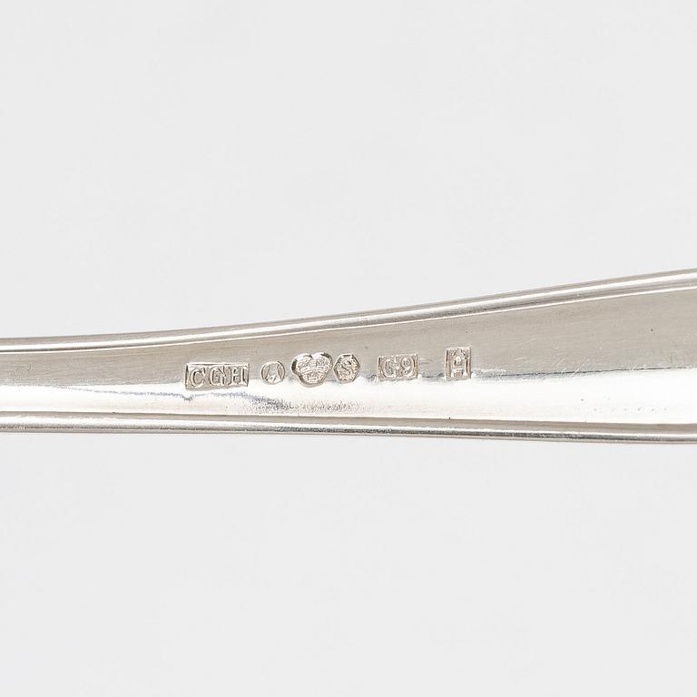 A 139 piece 'Hansa' silver cutlery service, mostly C.G. Hallberg, Mid 20th Century.