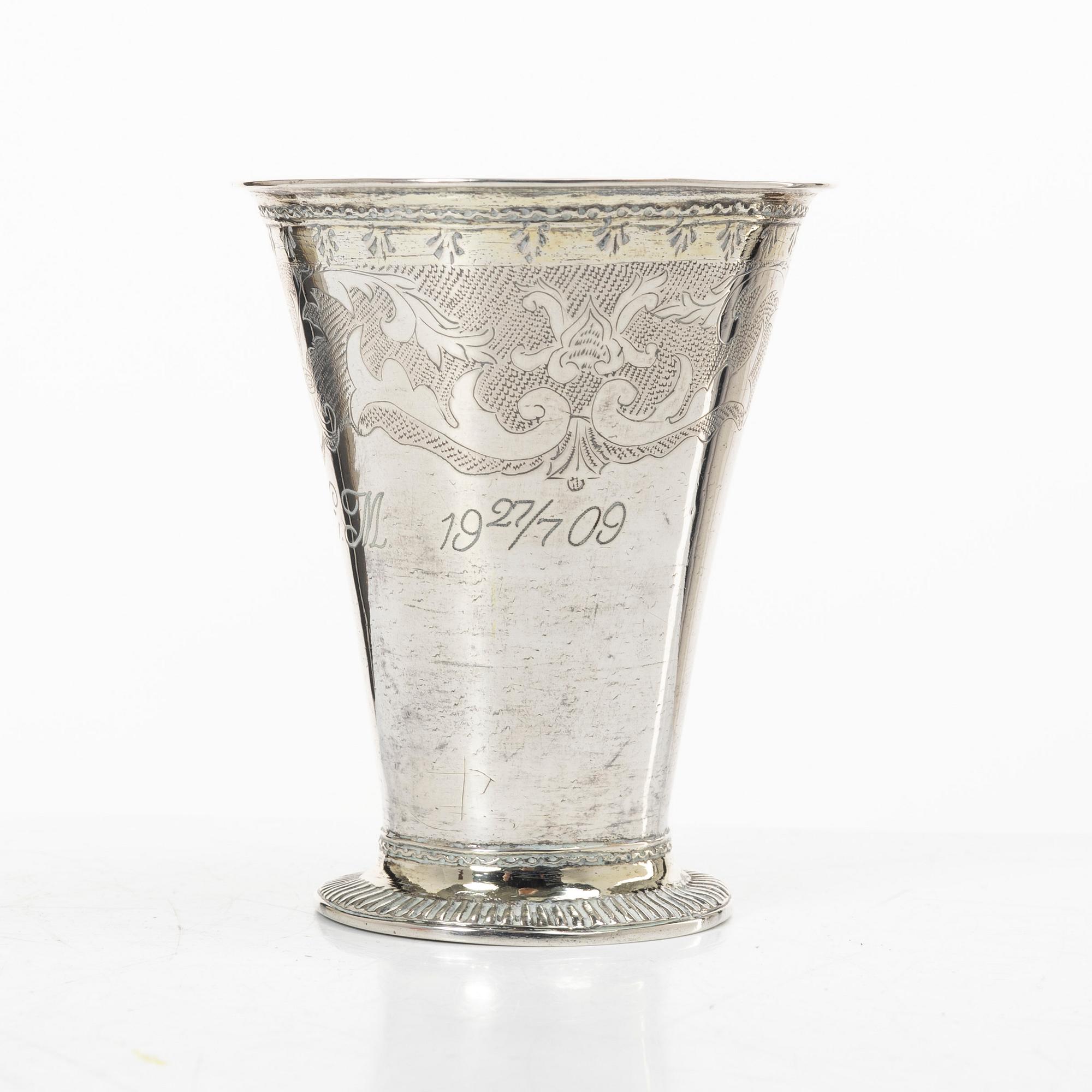 A Swedish Rococo silver beaker, mark of Elias Noreus, Östhammar 1760.
