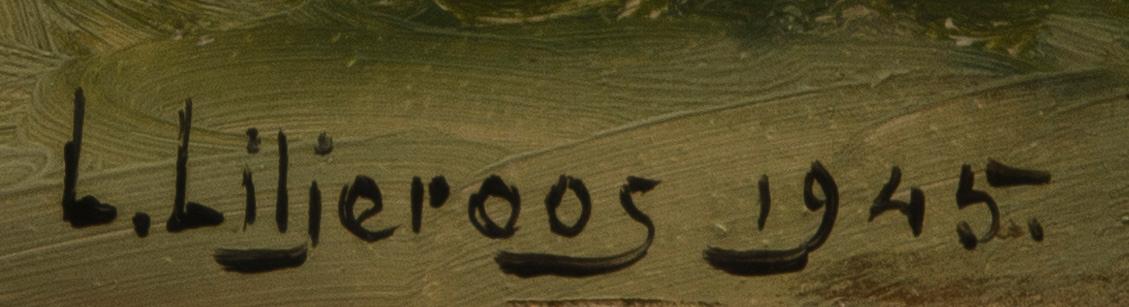 LENNART LILJEROOS, öljy levylle, signeerattu ja päivätty 1945.