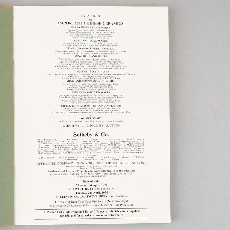 Auktionskataloger, 30 st, Sotheby & Co (Sothebys), London, 1968-1976.