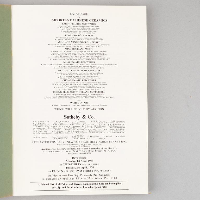 A group of 30 early Sotheby & Co (Sothebys) auction catalogues, 1968-1976.