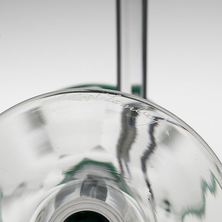 VITVINSGLAS, 12 stycken. Val Saint Lambert, Belgien, 1950-tal.