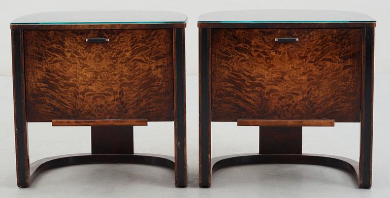 NATTDUKSBORD, ett par, art deco, 1930/40-tal.