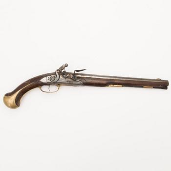 A French flintlock pistol, Tezenas Freconnet, first half of 18th Century.