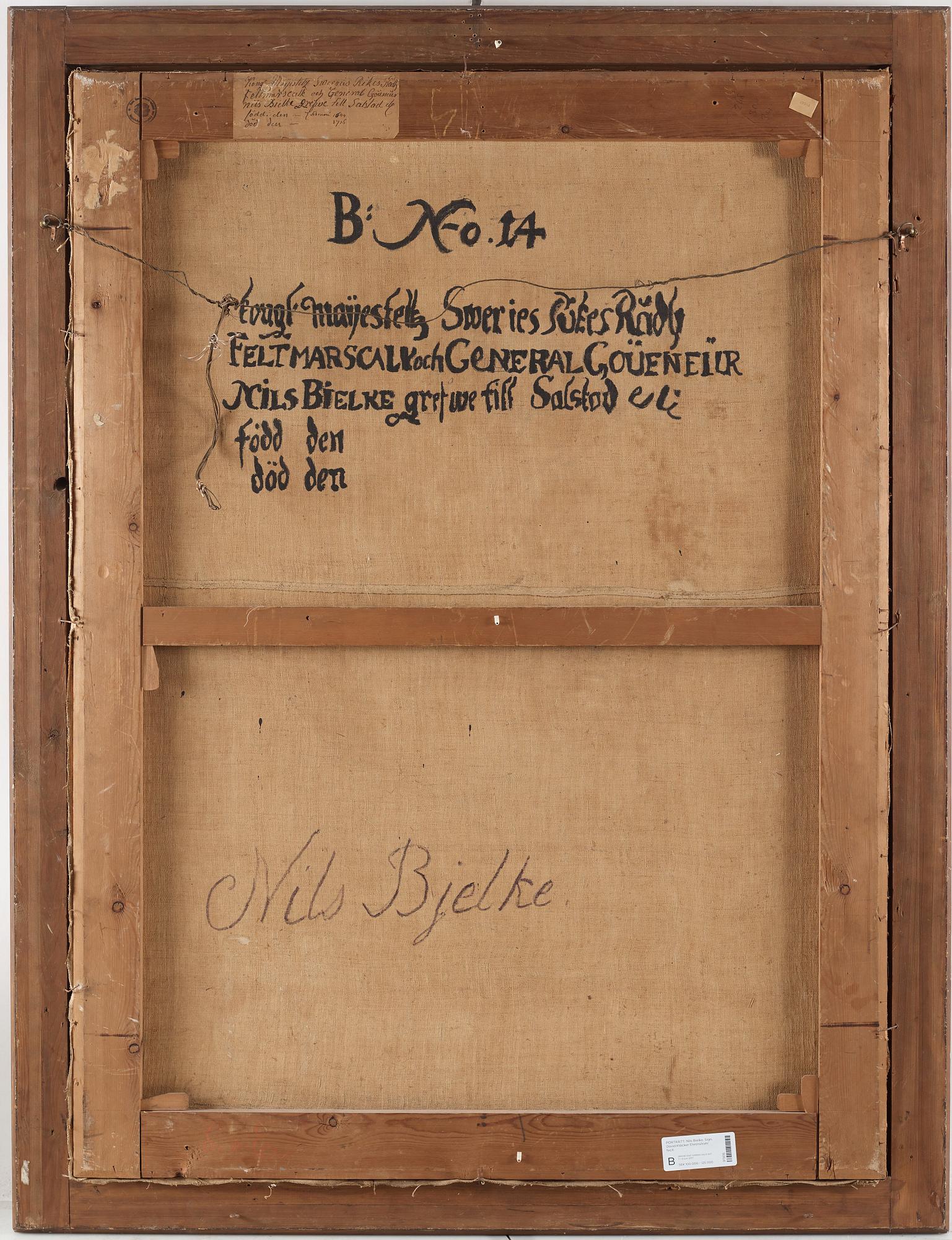 David Klöcker Ehrenstrahl Replik, Generallöjtnant Nils Bielke (1644-1716).