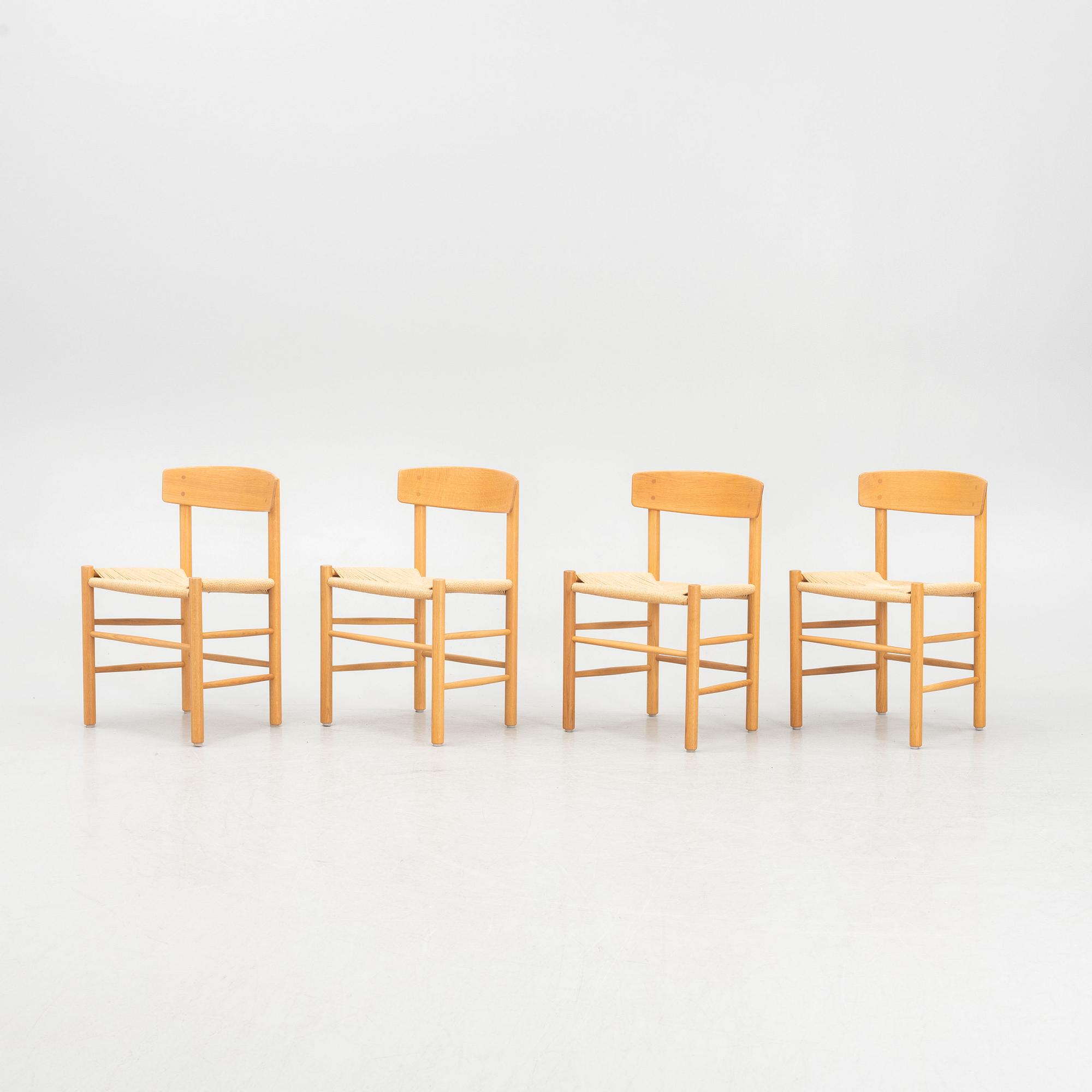 Børge Mogensen, a set of four model 'J39' chairs, Denmark, second half of the 20th Century.