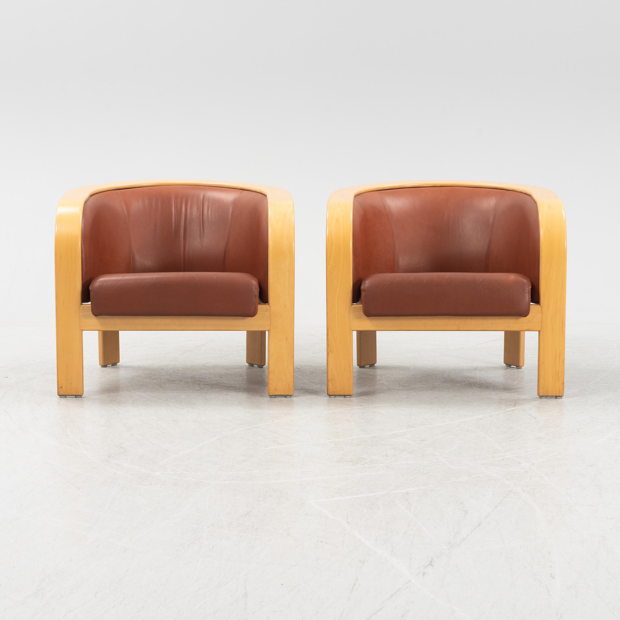 Björn Hultén, a pair of 'Barbro' lounge chairs, Gärsnäs, model designed in 1972.