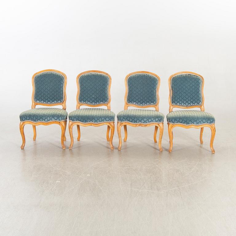 A set of four Louis XV chairs.