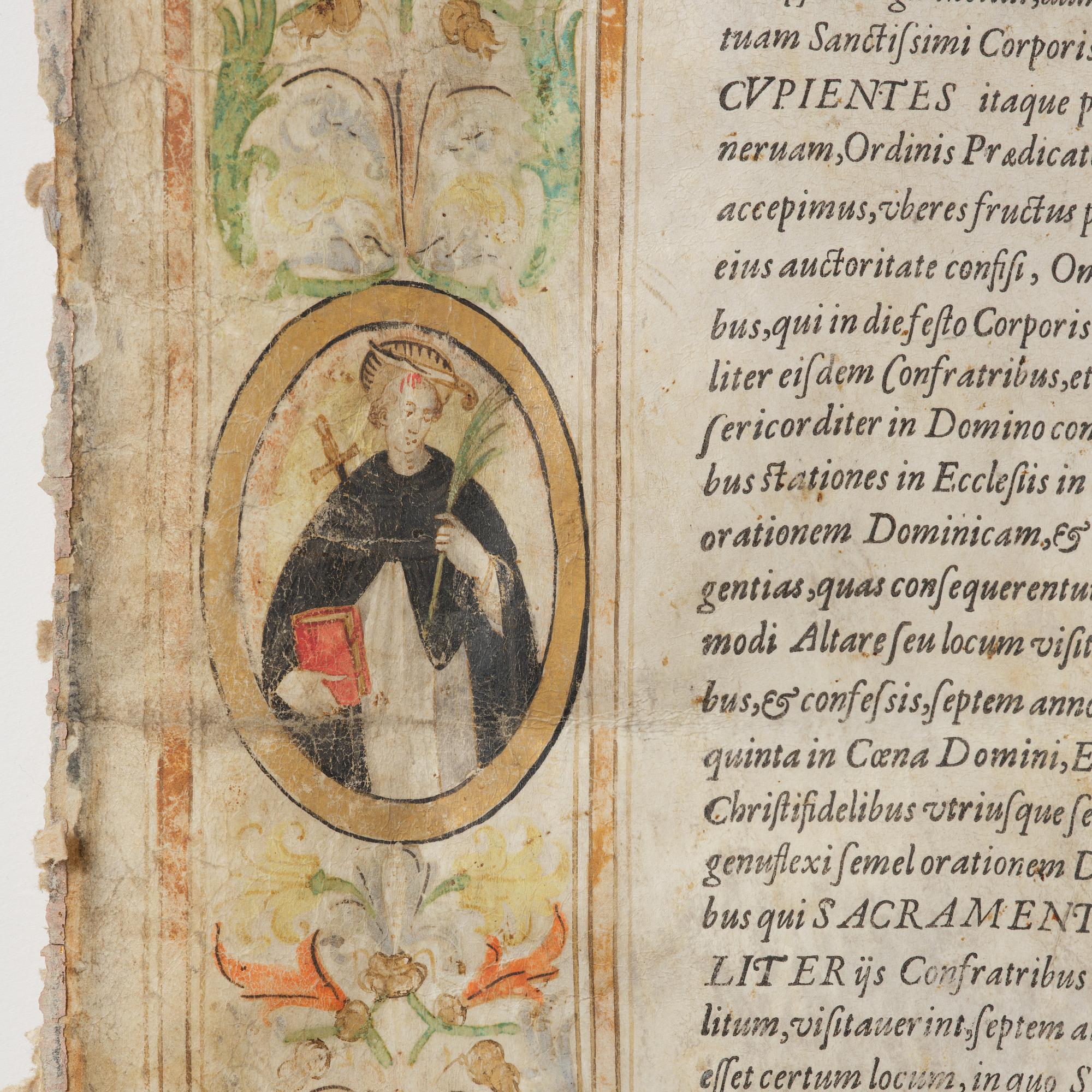 Document on vellum, Rome, 1586.