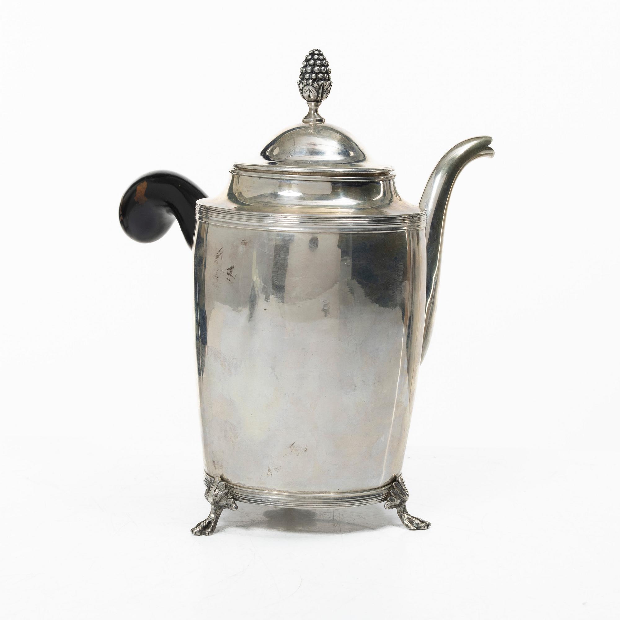 Andreas Isberg, choklad-/kaffekanna, silver, empire, Skänninge 1816.