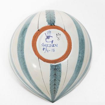 Stig Lindberg, A faience vase and bowl, Gustavsberg.