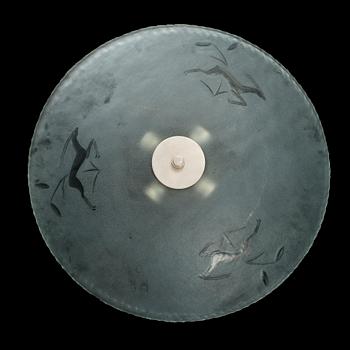 An Art Deco glass ceiling light, 1930's,