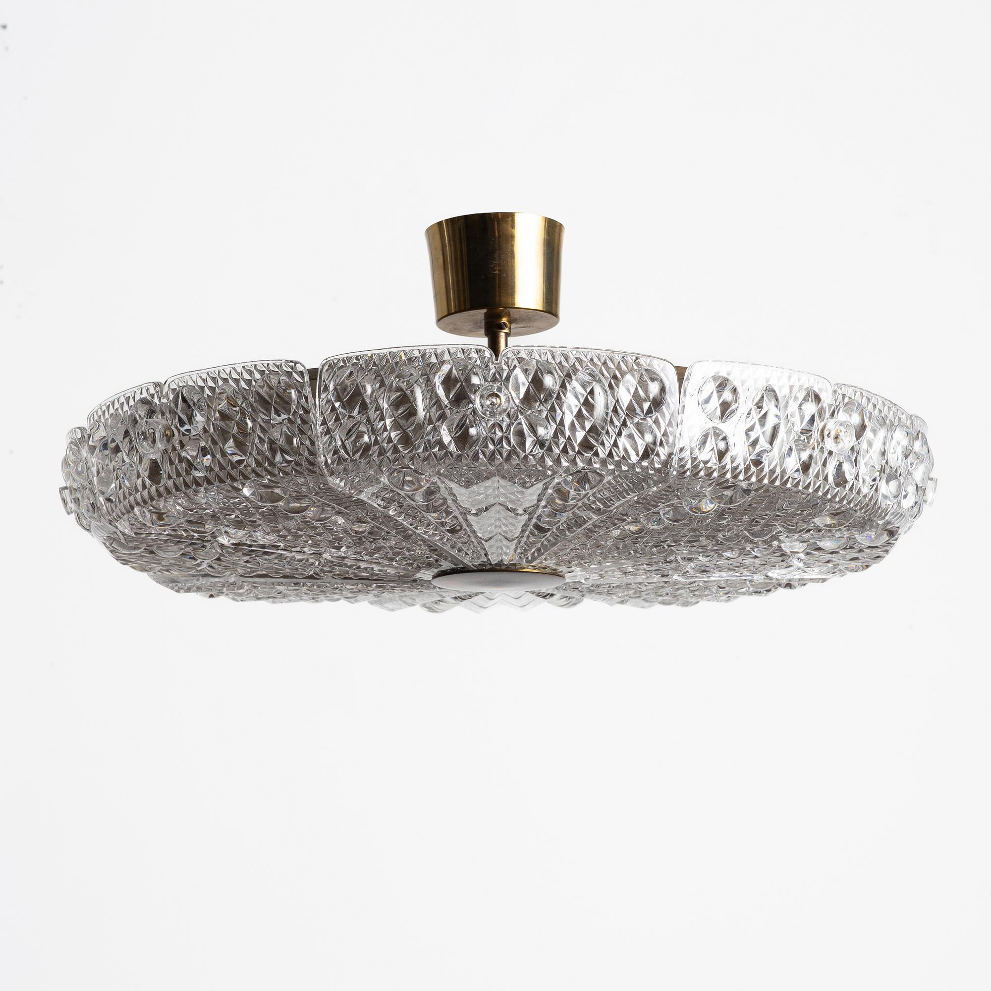 Carl Fagerlund, a ceiling lamp, Orrefors, second half of the 20th century.