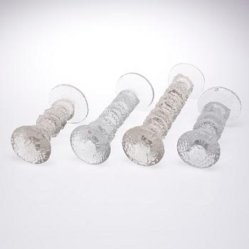 LJUSSTAKAR, 7 st, glas, "Festivo", signerade TS, Timo Sarpaneva, Iittala.