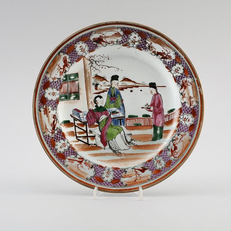 TALLRIK, porslin, Kina, Qianlong 1736-1795.