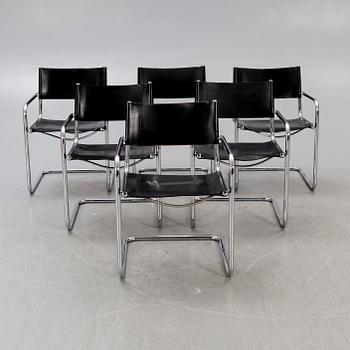 Armchairs, 6 pcs, Italy, late 20th century.