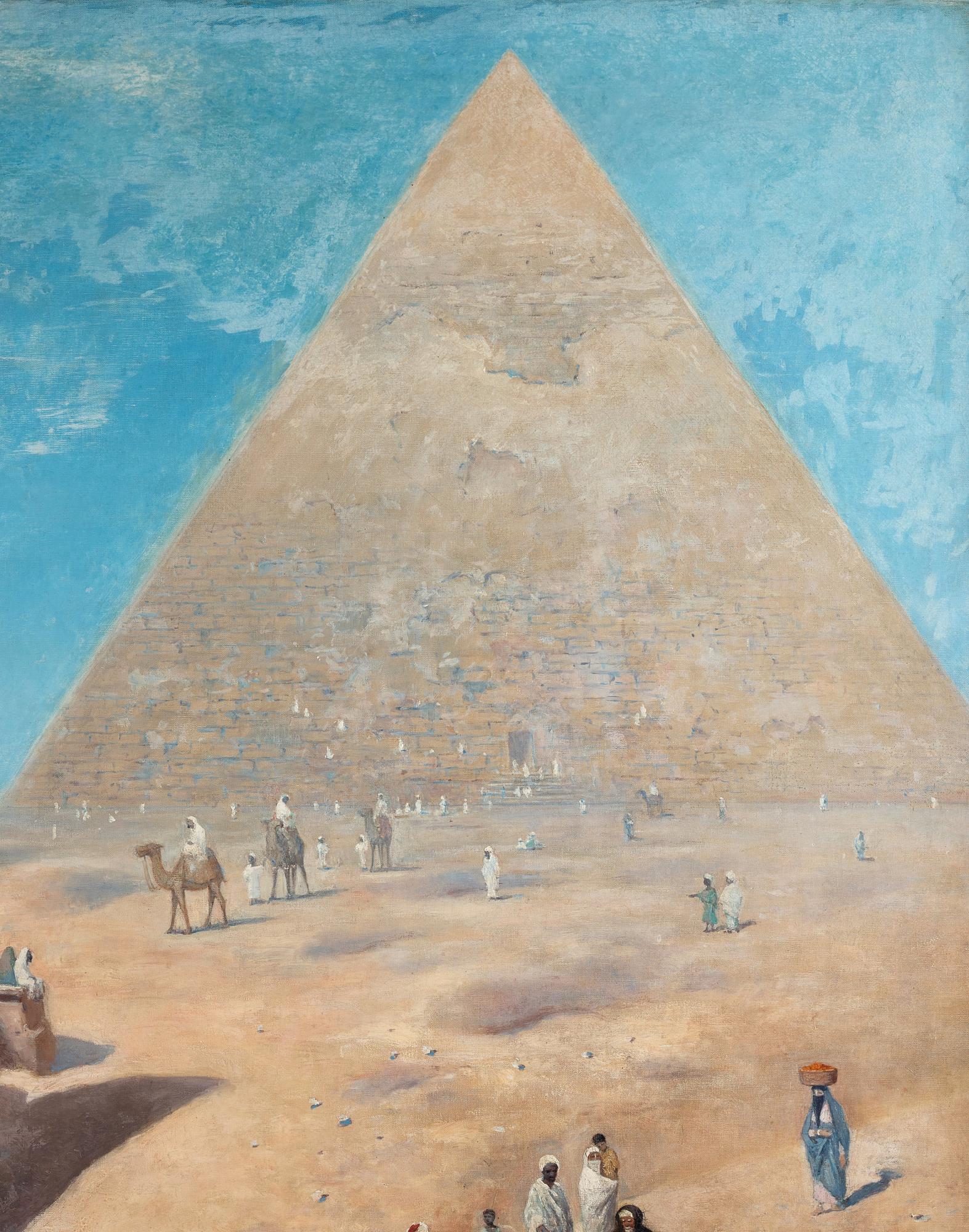 Frans Wilhelm Odelmark, Egyptian landscape with the Sphinx and the Pyramid of Khafre.