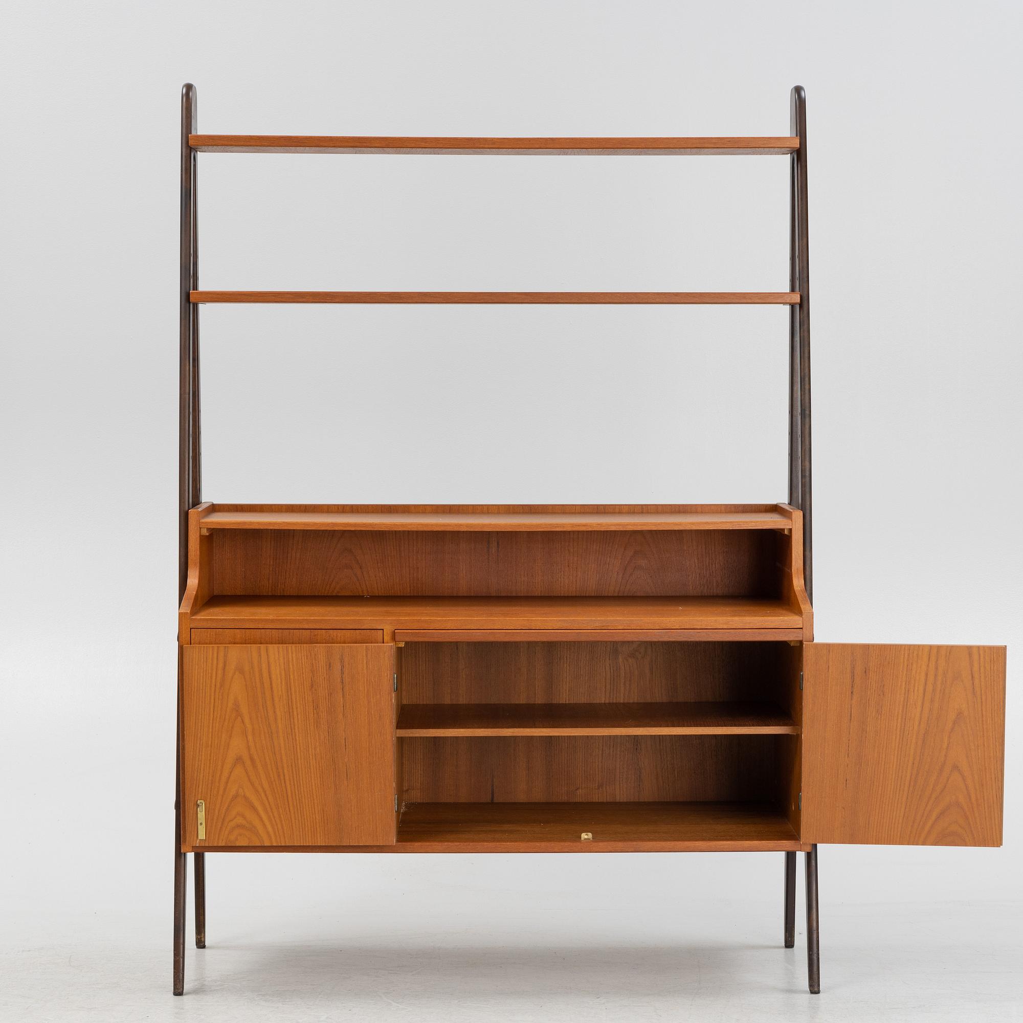 A teak veneered bookcase, mid 20th Century.