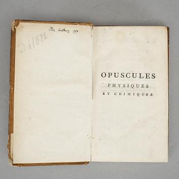 ANTOINE LAURENT LAVOSIER (1743-94), Opuscules physiques et chimique, Deterville, Paris 1801.