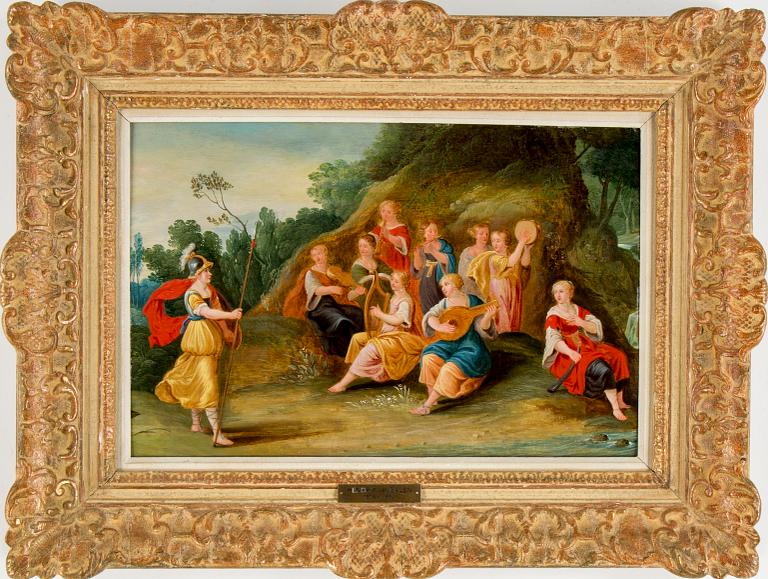 HENDRICK VAN BALEN, hans efterföljd. Olja på pannå, ej signerad.