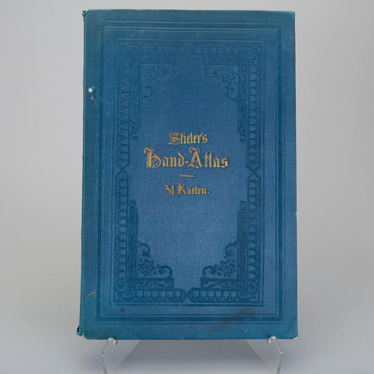 ATLAS, Stielers Handatlas (efter Adolf Stieler, 1775–1836). 95 kartor, tryckt 1860.