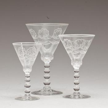 SERVISDELAR, 37 st, glas, "Molnet", Simon Gate Orrefors.