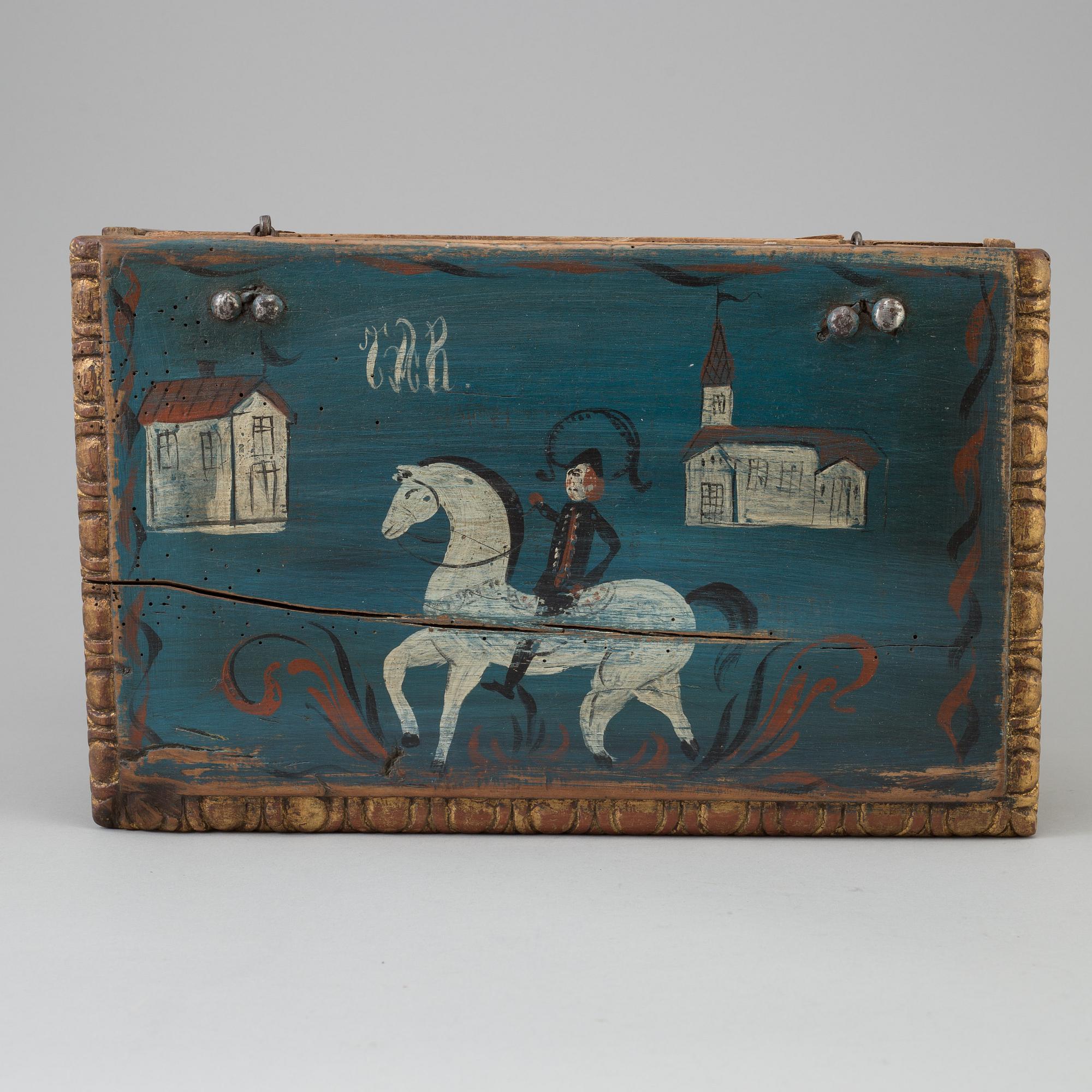 SKRIN, målat trä, 1800-tal.