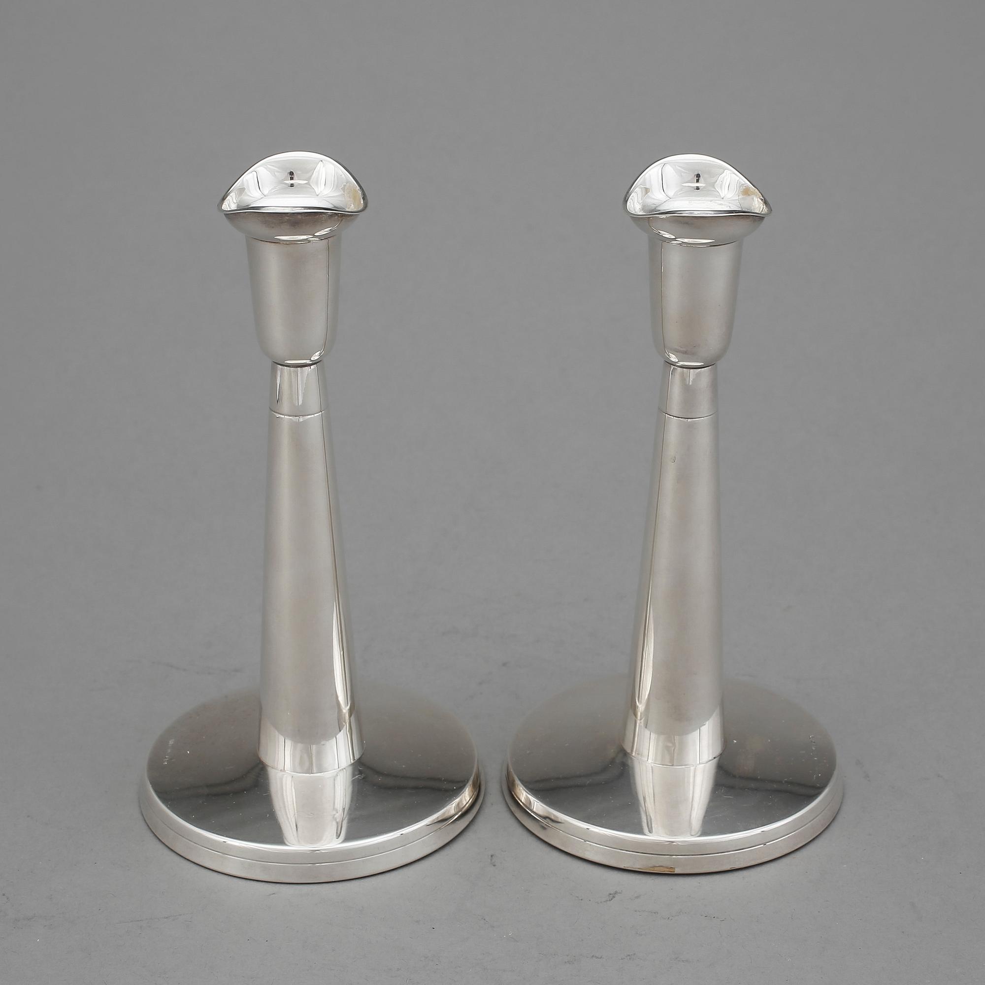 LJUSSTAKAR, ett par, silver, Ceson, Göteborg, 1956.