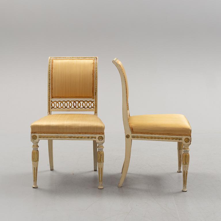 A PAIR OF LATE GUSTAVIAN CHAIRS.