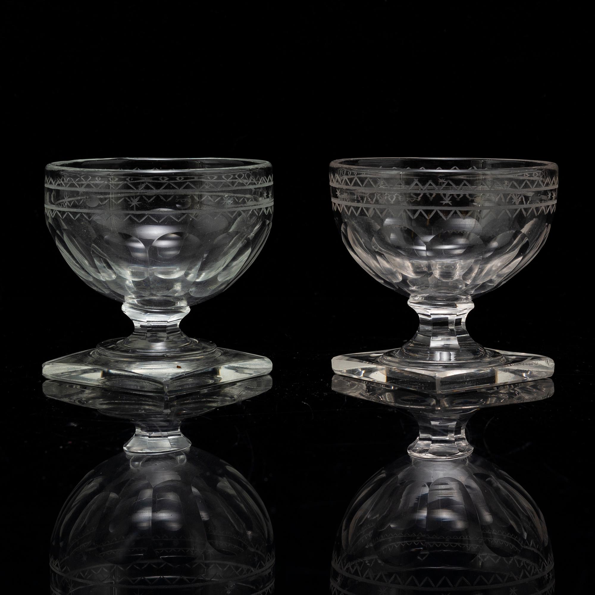 Starkvinsglas, 7 st, 1900-tal. Louis XVI-stil.