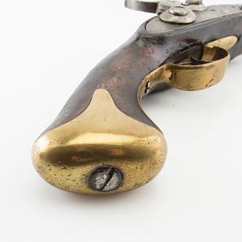 A Swedish percussion pistol, converted 1807 pattern.