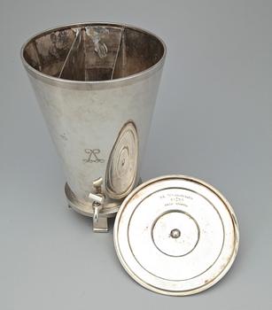 BRÄNNVINSCISTERN, nysilver, art deco, Sylvia Stave, Hallbergs, 1930-tal.