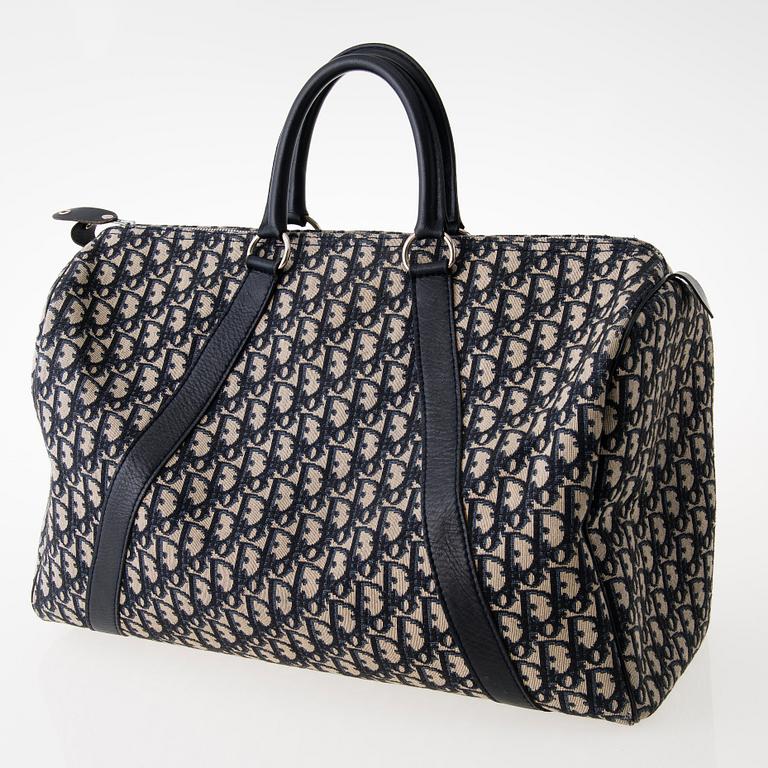 CHRISTIAN DIOR Vintage Blue Logo Travel Bag.