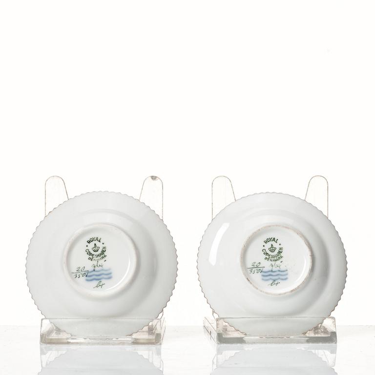 A group of 11 pieces of Royal Copenhagen "Flora Danica", Denmark, 20th Century.