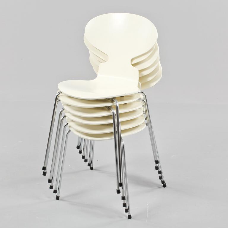 STOLAR, 6 st, "Myran", Arne Jacobsen, Fritz Hansen, 1988.