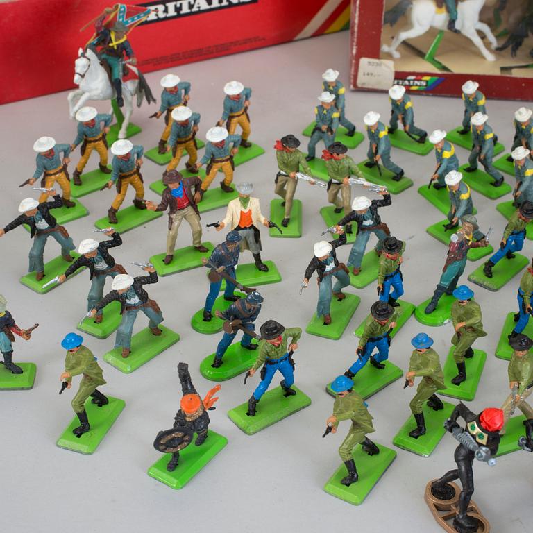LEKSAKSFIGURER, 140 stycken, plast, Britains Detail, 1970-tal.